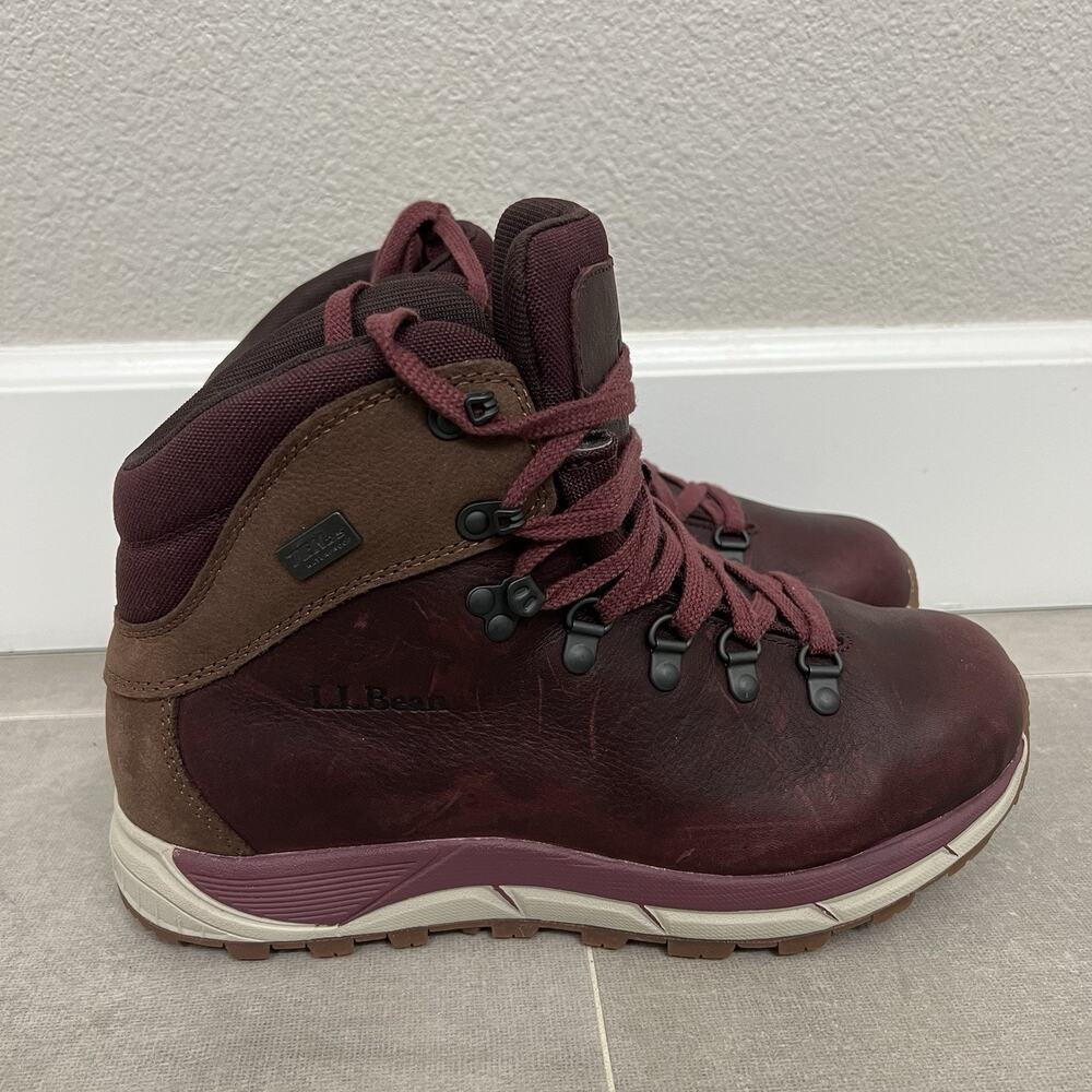 L.L. Bean Alpine Hiking Boots Women’s Size 9.5 Red Leather Outdoor Shoes 508504